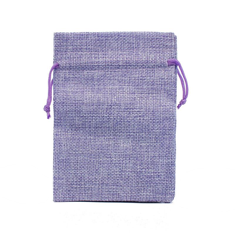 

10Pcs/Lot Drawstring Natural Burlap Bag Jute Gift Bags Multi Size Jewelry Packaging Wedding Bags with Candy Bag Wholesales 7X9CM фиолетовый