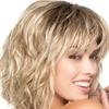 Fashion Wig: Short, Voluminous Curly Wig with Side-Swept Bangs for Women