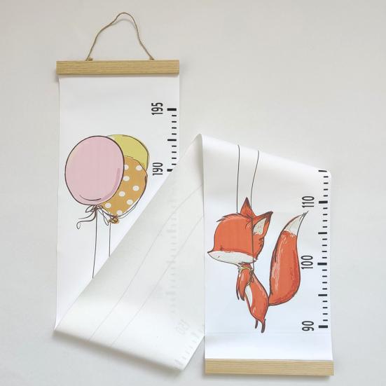 Baby Height Ruler Cartoon Pattern No Odor Cloth Removable Baby Growth Ruler for Children