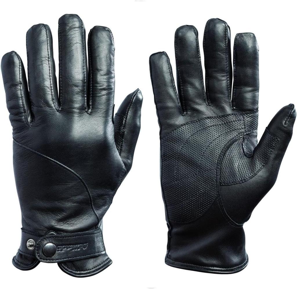 De Marchi Cycling Leather Size 4908GTD24021 Gloves, Autumn/Winter Gloves, Black, M,