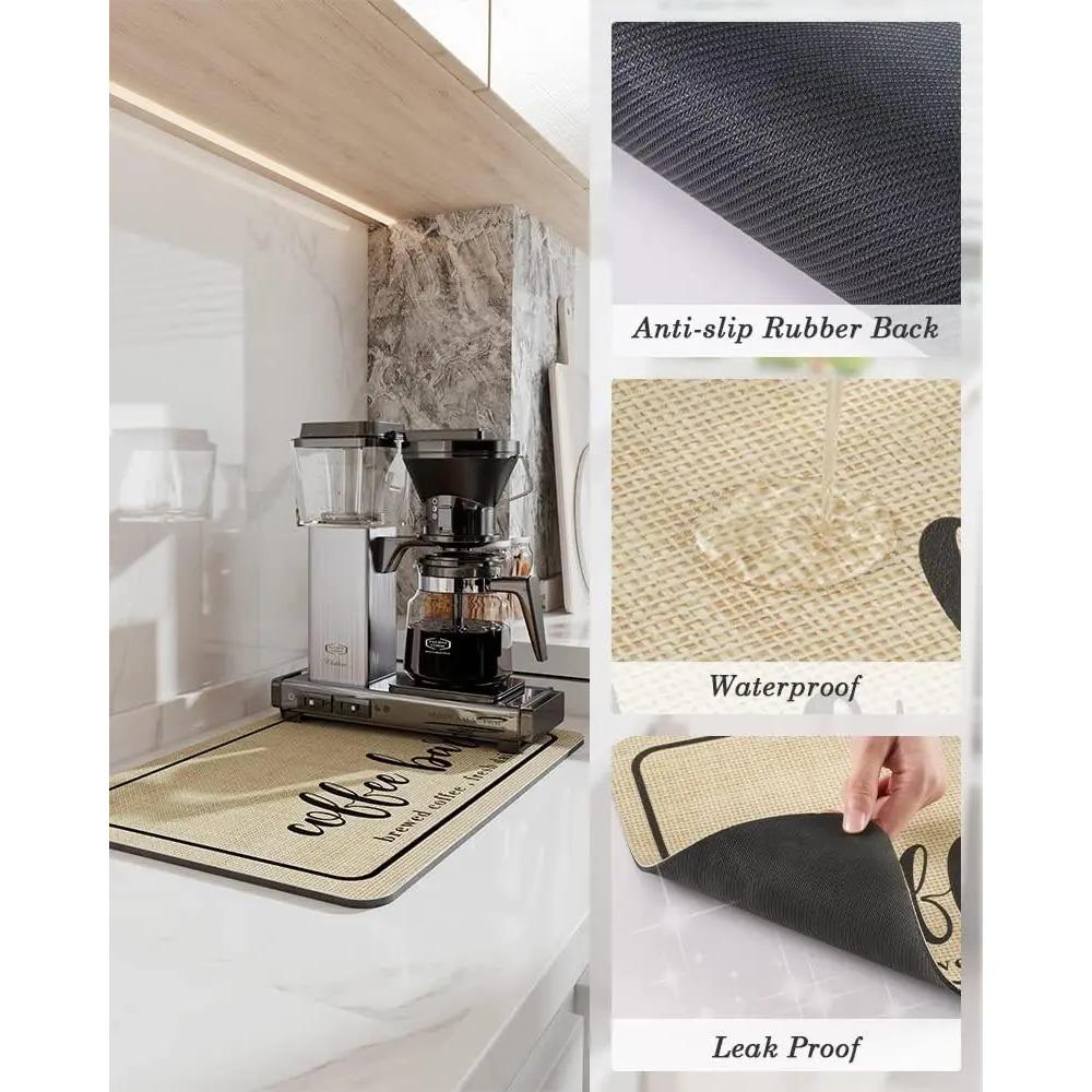 Große Küche Super Saugfähige Matte Kaffee Teller Abtropfmatte Trocknen Matte Schnell Trocknend Badezimmer Abfluss Pad Küche Wasserhahn Tischset