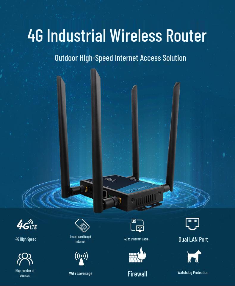 Cross-America 4G LTE Wireless Router: Eurasia Smart Full Network Access WiFi Router.