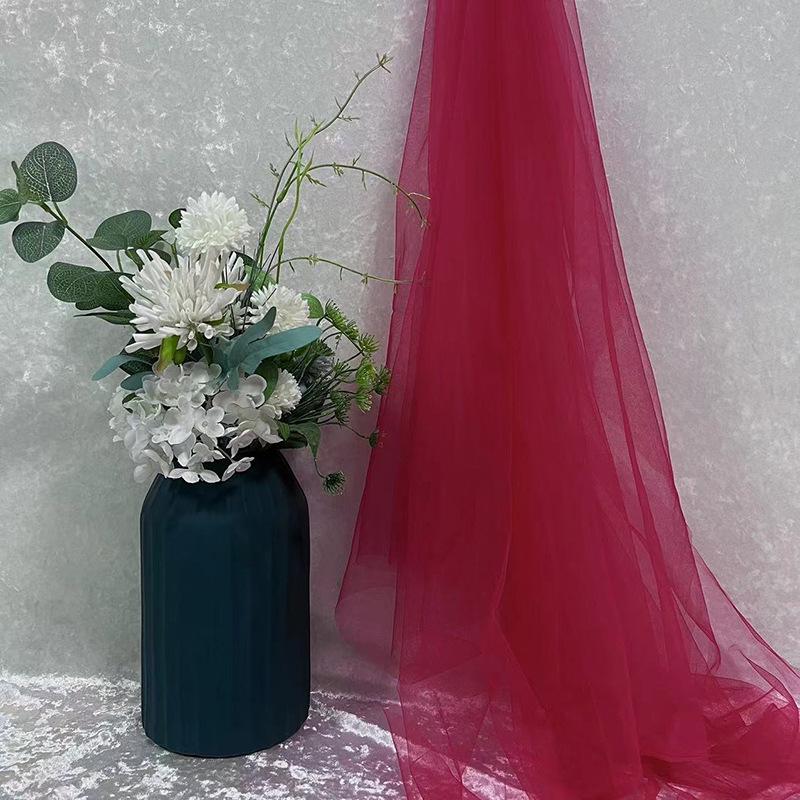 Green Soft Yarn Curtain Net for Kindergarten Decoration, Scene Layout, Wedding Backdrop, and Dress Fabric