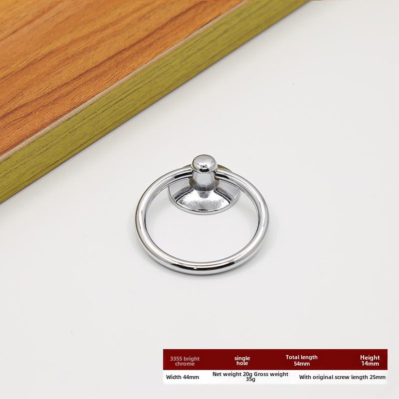 Антикварная медная ручка-кольцо для ящика - черная, с одним отверстием, утолщенная