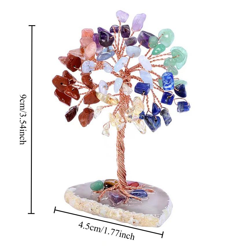 European Hand Woven Colorful Crystal Broken Stones Wealth Tree Ornaments Living Room Decorations Desktop Crystals