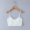 2026 Women's Embroidered Two-Piece Set: Sweet & Spicy Slim Fit Puff Sleeve Lace-Up Shirt + Short Camisole Vest