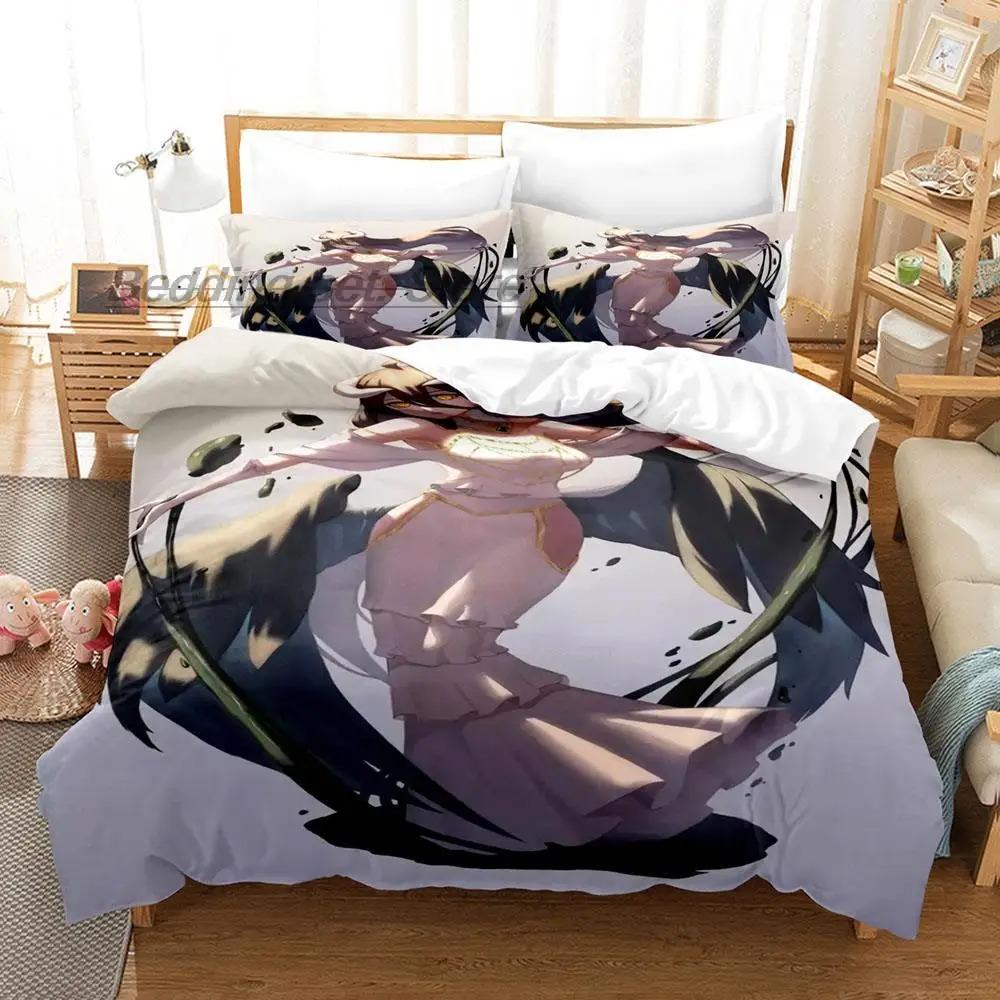 Overlord Bedding Collection Single Twin Full Queen King Size Bed Collection Aldult Kid Bedroom Duvetcover Collections 3D Print Skeleton Anime New
