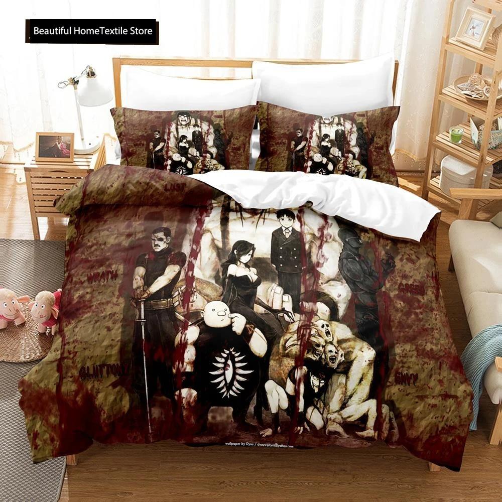 Fullmetal Alchemist Anime Bedding Set Duvet Cover Single Twin King Size Comforter Home Textile Bedroom Decor