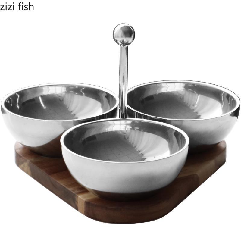 Stainless Steel Plate Fruit Plate Snack Bowl Dim Sum Dish Snack Platter Dim Sum Dish Candy Tray Dried Fruit Tray Cake Plates