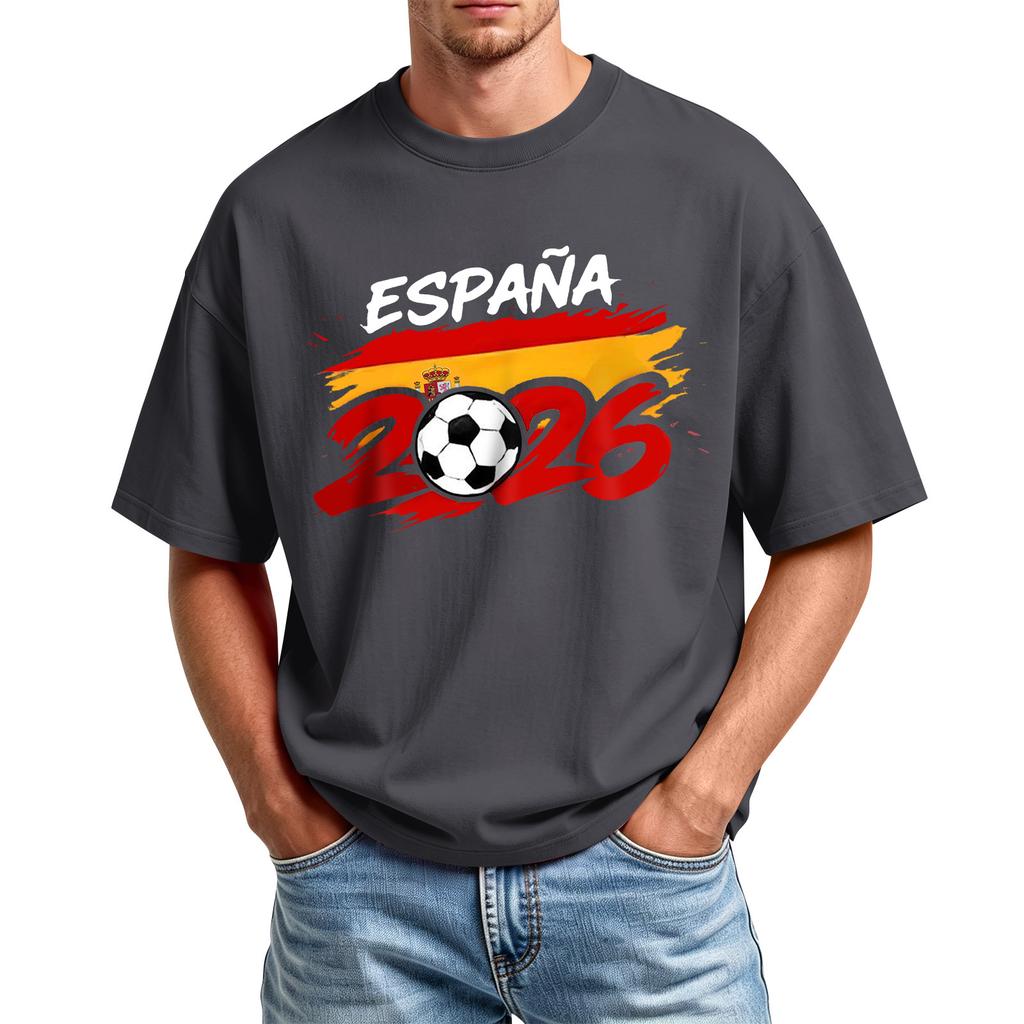 Men's Printed Round Neck T-Shirt Casual Sports Short-Sleeve Top