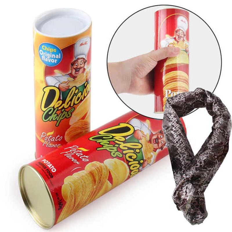 The Potato Chip Snake Can Jump Stage Magic Tricks Spring Snake Toy April Fool Day Halloween Party Jokes In A Can Gag Gift Prank