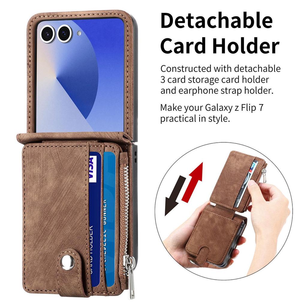 Samsung Z Flip7 Anti-Fall Lederhülle für Z Flip6 - Faltbar & Schützend