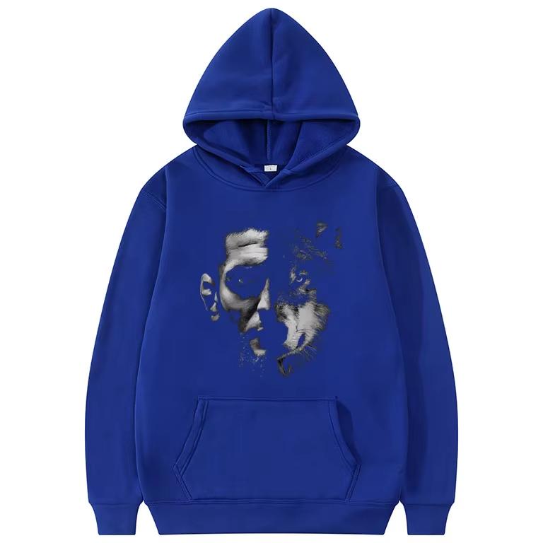 Hot Khamzat Chimaev Face Graphic Hoodie Men Women Fashion Casual Oversized Pullover Hoodies Vintage Printed Sweatshirt
