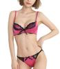 Chica Hurra Pink D85 Bra and Panty Sexy Satin Stylish Bra and Panty Bra with Lace Bra and Panty Plus Size Casual Shiny Satin Padded Underwear Women's