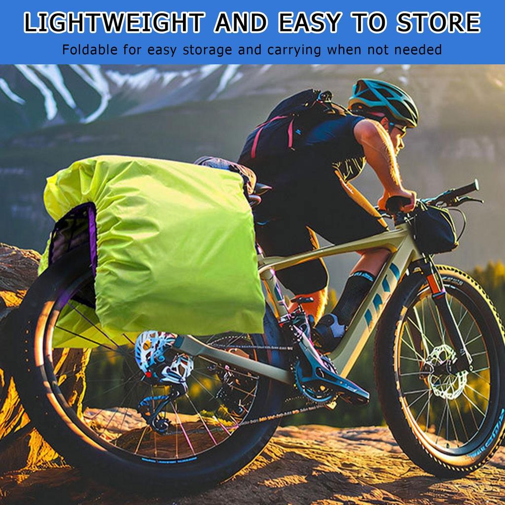 Cycling Bag Rain Cover Bike Rear Tail Bag Rain Covers Waterproof Plastic Rack Bicycle Bags CommuterBags Green
