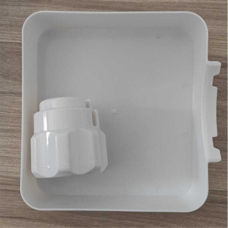Drain Guide Tray for Washer Area 2 Piece PE Plastic Funnel Tray Set with Square Form and Curved Water Channel for Laundry Room Drain Use