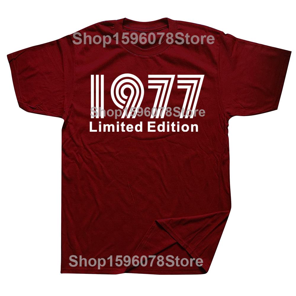 Birthday Vintage Legends Limited Edition 1977 48 Years Old TShirt Cotton T Shirts Men Women Unisex TShirt Tops Tees