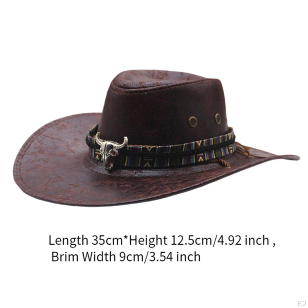 Classic Western Cowboy Hat with Wide Brim for Men's Cosplay