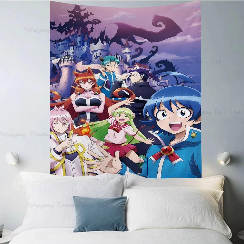Welcome DDemon SSchool IIruma Kun Anime Tapestry Hanging Tarot Hippie Wall Rugs Dorm Wall Hanging Sheets