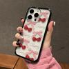 For iPhone 16 Pro Case Bow Cherry Pattern TPU+Acrylic Phone Cover