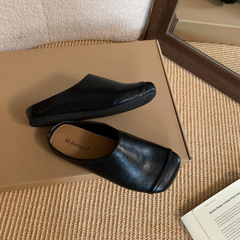 

Модные мюли, тапочки, женская обувь, хаки, повседневные тапочки, шлепанцы с закрытым носком на плоской подошве, платформа, лоферы, удобные универсальные сандалии с анатомической стелькой 40 чёрный