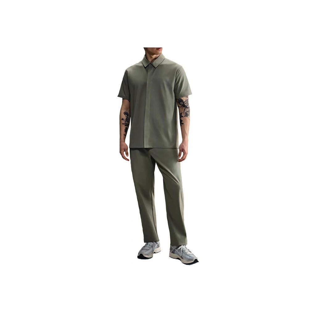 Nike Dri-Fit Elasticitate Perfectă Confortabilă Modă Moale Versatilă Cămașă cu Mânecă Scurtă Cămăși Bărbați Verde HQ6959-320
