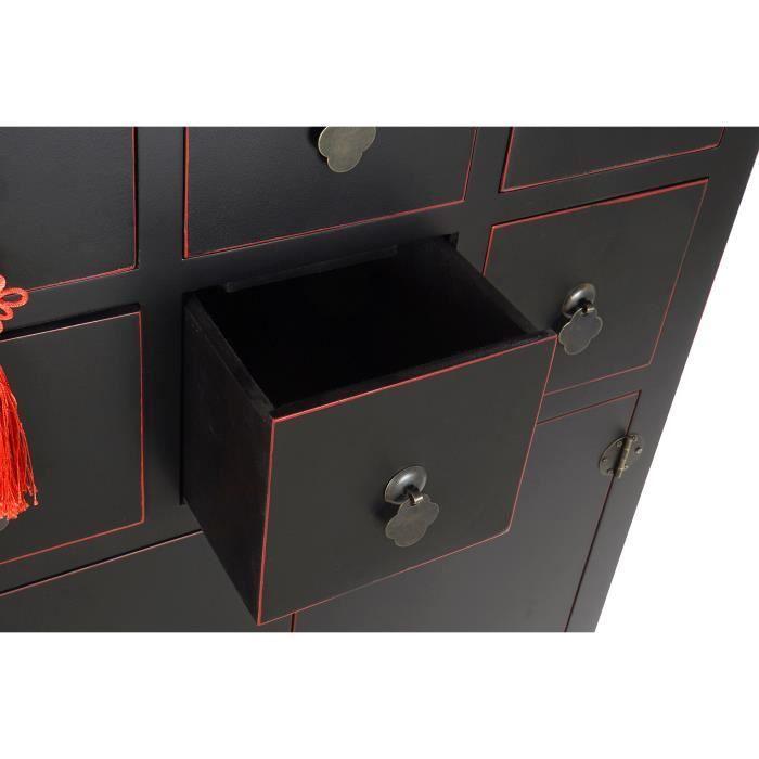 Caisson À Tiroirs - Oriental - Sapin Bois MDF - 6 Tiroirs - 63 X 27 X 101 Cm - Blanc