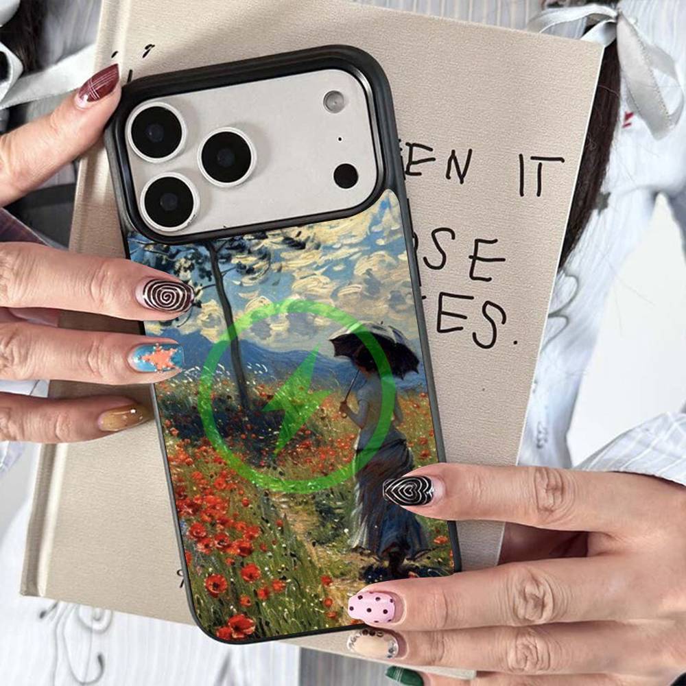 Claude Monet Impressionism Painter For Magsafe Wireless Charge Case For iPhone 17 16 15 14 13 12 11 15 Pro Max Magnetic Cover