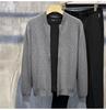 Spring And Autumn Double-Zip Design Cardigan Solid-Color Sweater, Men'S Simple Trendy Versatile Knit Jacket