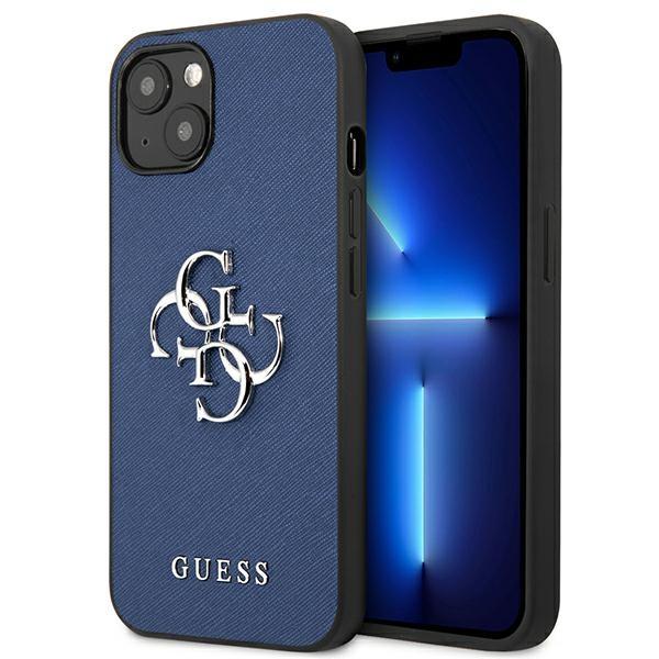Guess Guhcp13Ssa4Gsbl Iphone 13 Mini5,4 Niebieski/Blue Hardcase Saffiano 4G Metal Logo