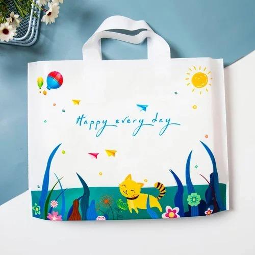 50pcs Plastic Handbag Clothing Store Shopping Packaging Gift Storage Portable Color Shop Universal Bags for Business Pocket