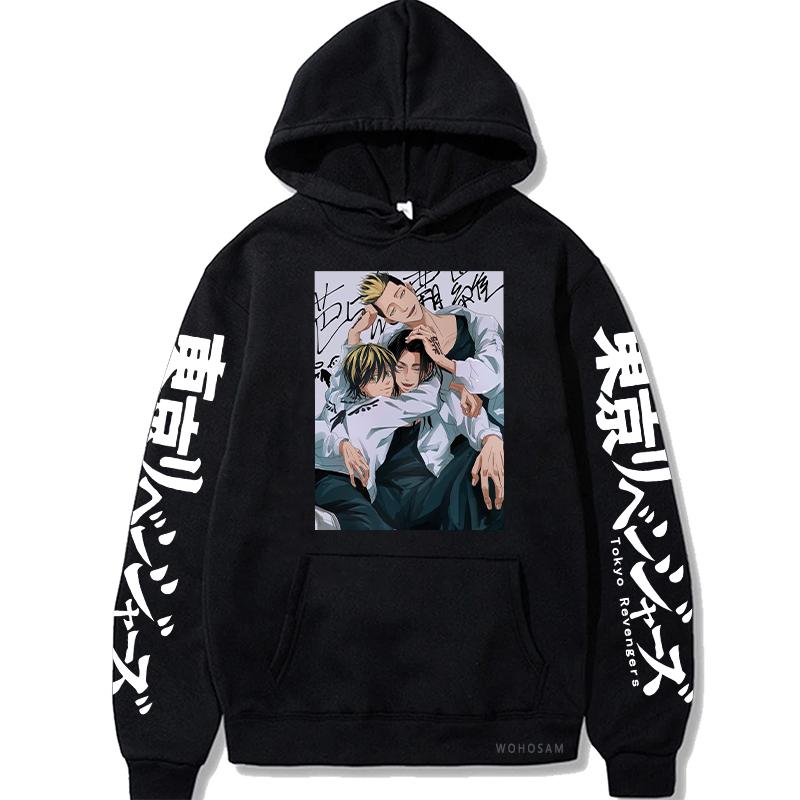Anime Tokyo Revengers Harajuku Hoodies Clothing Manga Kazutora Hanemiya/Keisuke Baji/Shuuji Hanma Men Long Sleeve Sweatshirt