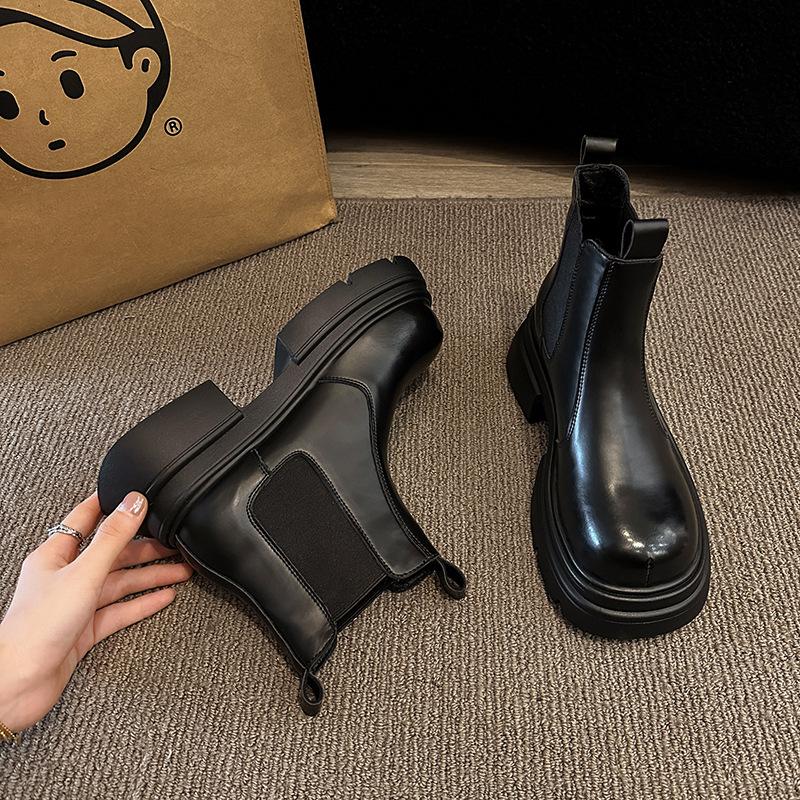 

Жіночі чоботи челсі на платформі Brit 2024, універсальні вінтажні, коричневі димчасті. 40 чорний