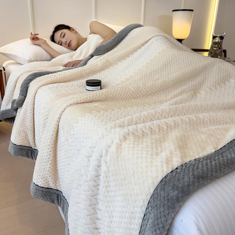 Sherpa Fleece Throw Blanket Luxury A Grade Multifunctional Milk Velvet Blanket Winter Keep Warm Throw Blankets Thick Bed Cover