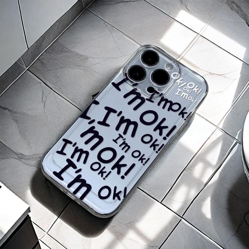 Panda English Luxury Soft Phone Case For iPhone 15 14 13 12 11 Pro Max X XS Max XR 7 8 Plus SE 2020 Case Cover Funda Coque