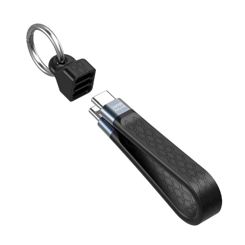 Usb-4 Cable 240W Fast Charging 40Gbps Data Transfer 8K Display Supports Keychain Design for Laptop Phone Tablet