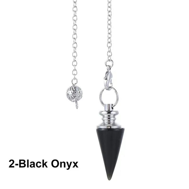 Natural Stone Quartz Stone Rock Crystal Hexagonal Pointed Reiki Chakra Pendant Pendulum Crystal Dowsing Spiritual Jewelry