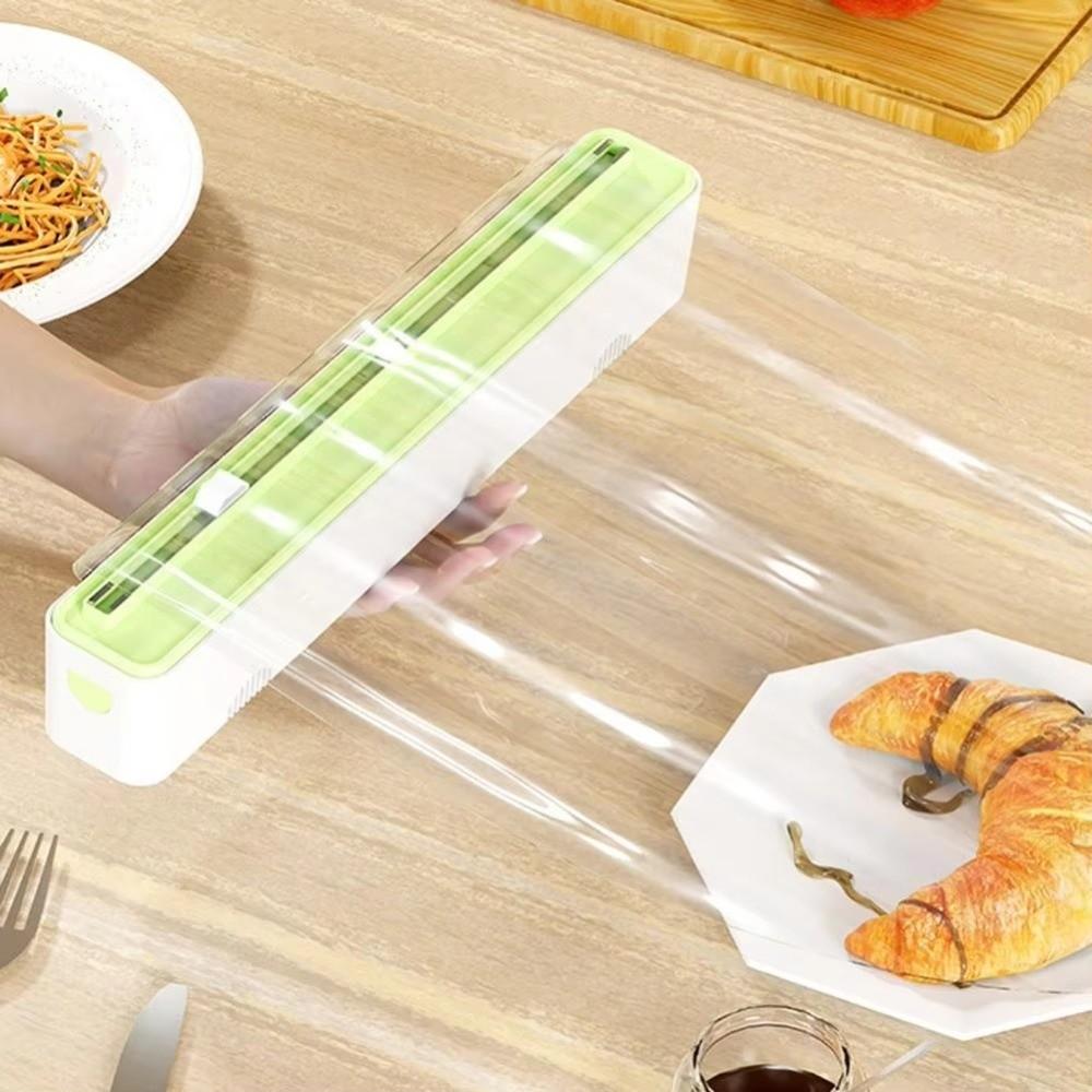 Magnetic Food Film Dispenser Stretch Cutter Kitchen Wrap Storage Box Cling Film Dispenser  Kitchen