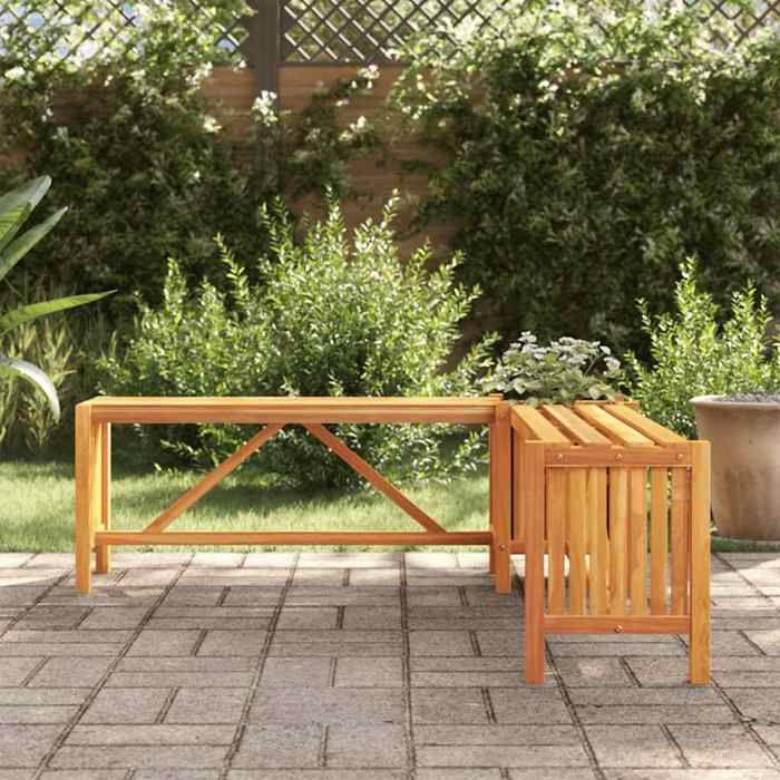 VidaXL Garden Bench and Planter Patio Bench Terrace Bench Outdoor Bench and Planter 117x117x40 Cm Solid Wood 46345