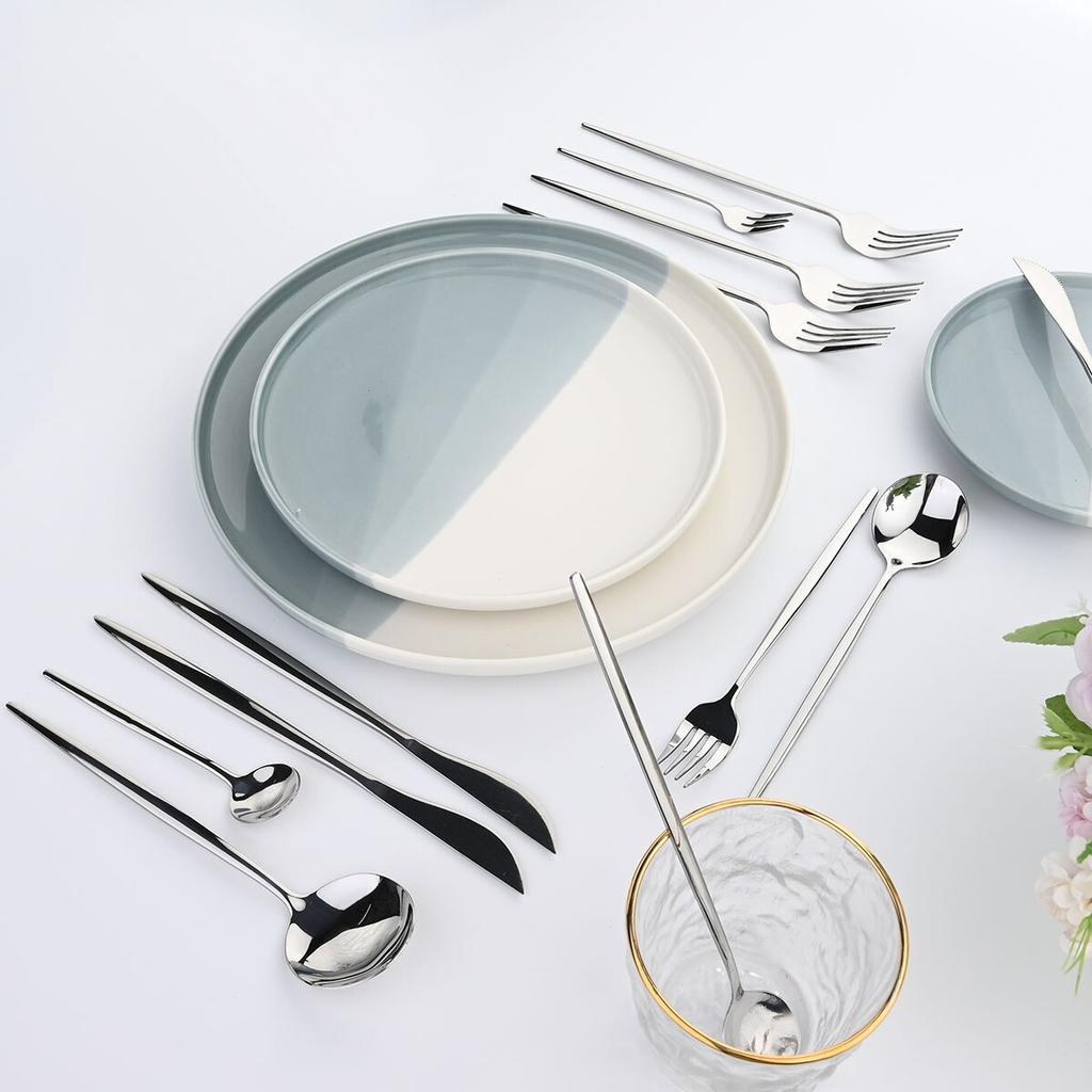 1 stk Sølvbestikk Kjøkken Servise Restaurant Bestikk Western Servise Steak Kniv Gaffel Skje Dessert Sølvtøy