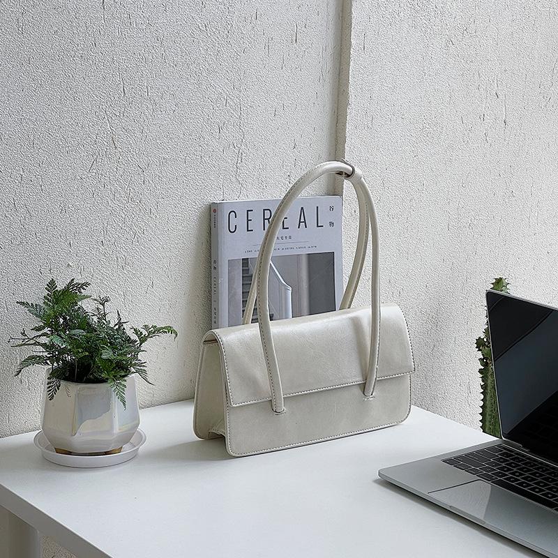 Fashion Women Small Tote Shoulder Bag Retro Design Women Clutch Wallet Handbags Solid Color PU Leather Female Forearm Bags