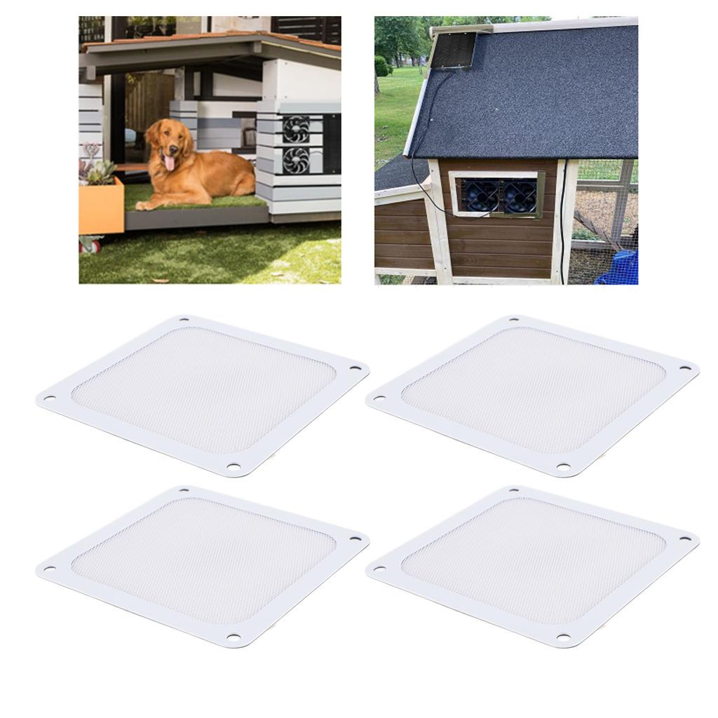 4PCS PC Fan Dust Filter Magnetic Frame 120mm PVC Computer Cooler Fan Dust Filter Mesh Grills for Chicken Coop Vent Fan