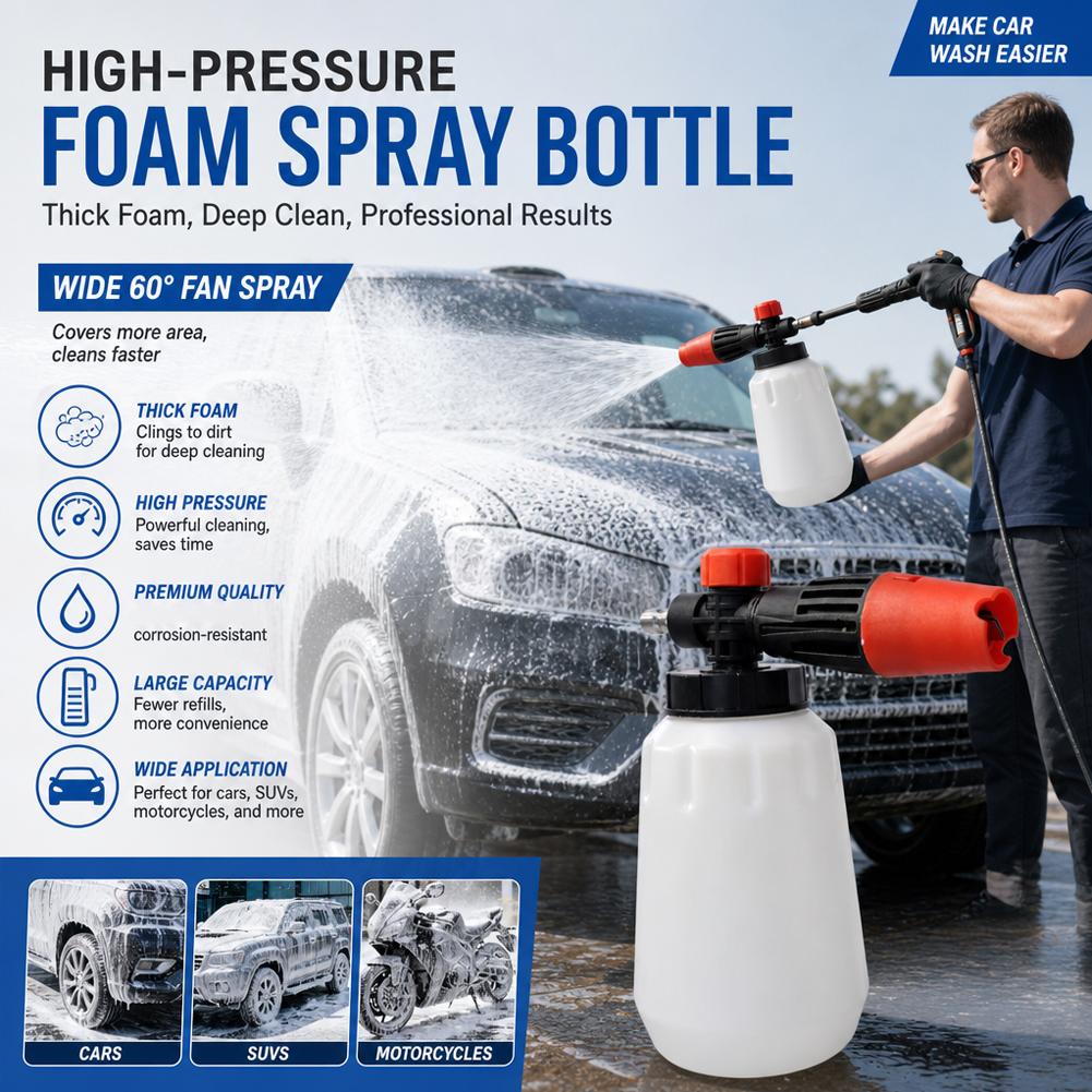 High Pressure Cleaning Spray Bottle New PA Car Washing Machine Foam Pot Snow Water Gun Fan Shaped Quick Insertion Foam Pump