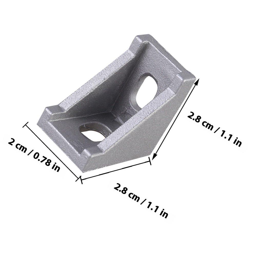 25Pcs Corner Bracket Aluminum 2020 Size 2x2x2cm Heavy Duty Metal for 20Mm Aluminum Extrusion 90 Degree Angle for 3D Printer Cnc