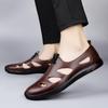 Luxury Brand Genuine Leather Men Sandals Moccasins Men Business Dress Sandals Handmade Leather Shoes Men Sandalias
