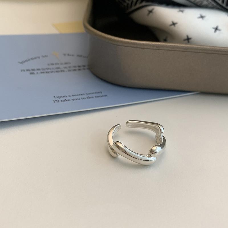 Modern Smiley Minimalist Face Ring For Women Unique Adjustable Copper Accessory Finger
