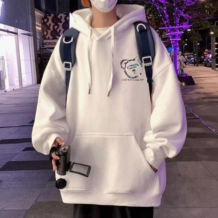 Retro svetr Hong Kong Style Pánské Jarní a Podzimní Pánský svetr s kapucí Americký Heavy High Street Ins Fashion Brand Baggy Coat