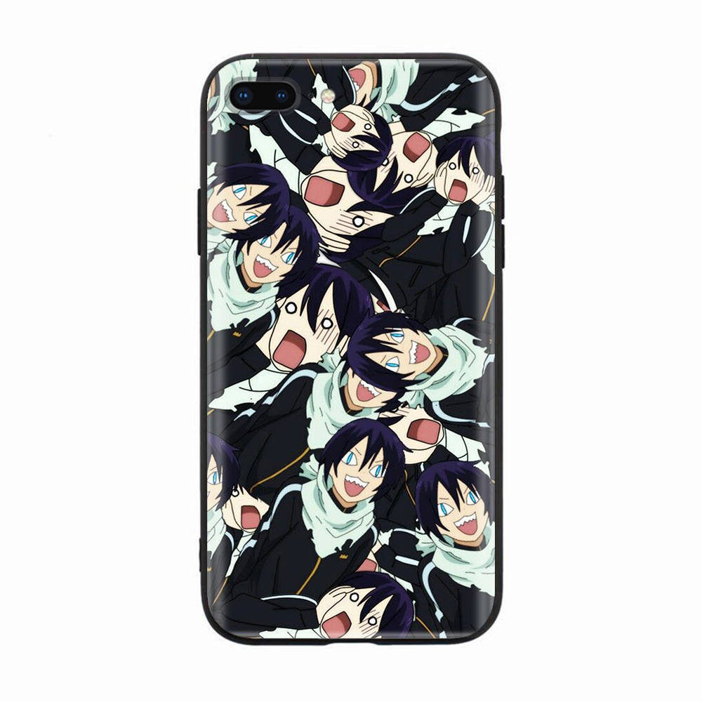Schwarze Hülle für Xiaomi Redmi 13C Note 9 iPhone XR 7 8 14 15 11 12 13 X XS Pro Max Samsung A25 S23 S24 FE Ultra Plus Noragami Anime