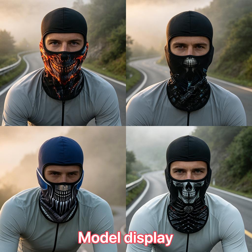 Balaclava Helmet, Animal Skull Pattern Sun UV Protection Face Mask, Lightweight Breathable Neck Gaiter for Motorcycle Cycling