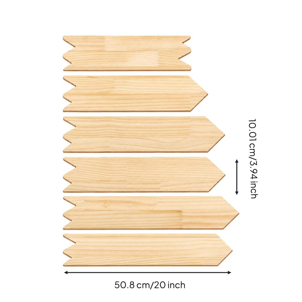 6 Pieces Arrow-Shaped Wall Plaque Decorative Wood Arrow Long-Lasting
